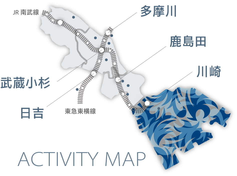 川崎市南東エリアマップ